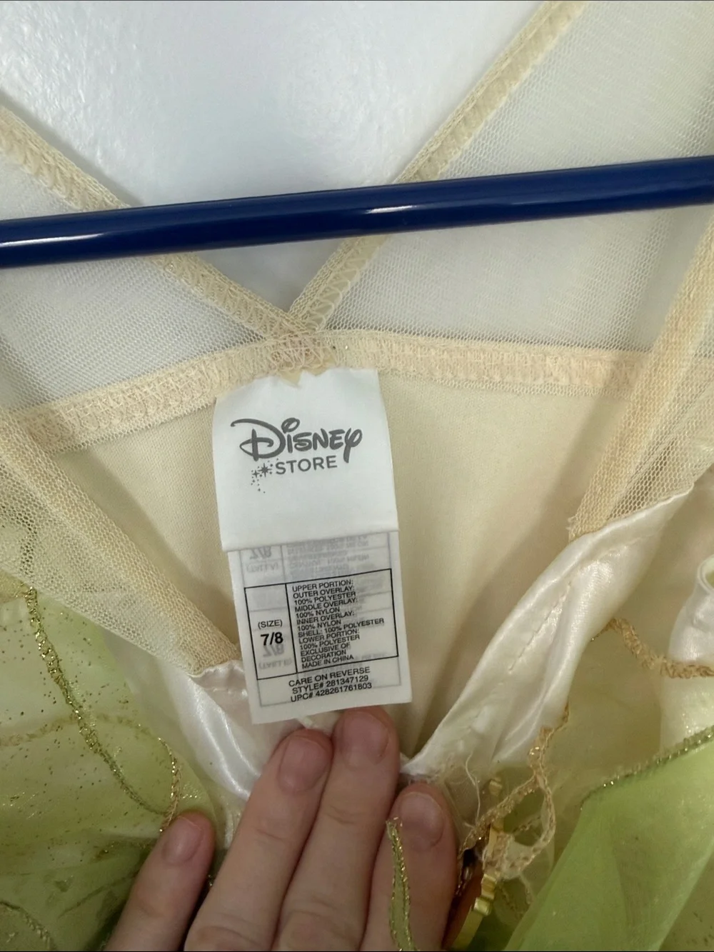 Disney Green and Cream princess Tiana Inspired Girls Costume Dress - Picture 5 of 5